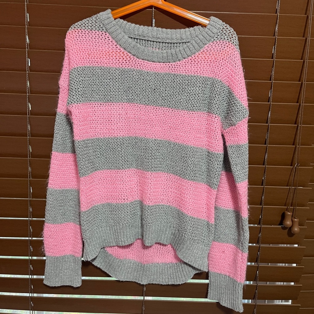 ❌SOLD❌ Justice girls sweater pink silver size 10